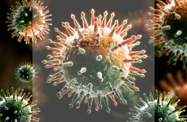 Virus grippa pod mikroskopom